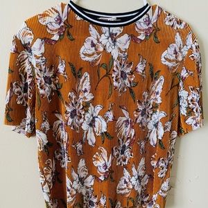 Flowery yellow shirt